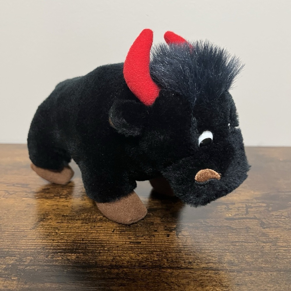 Promotional Buffalo 8" Plush From Big Spielwarenfabrik Mascot Red Horns Germany - Picture 7 of 16